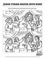 Jesus Turns Water Into Wine Kids Spot The Difference Think These Two  sketch template