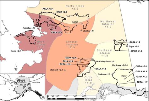 Increasing temperatures in Alaska national parks (U.S. National Park ...