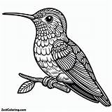 Ruby Throated Hummingbird Coloring Page  For Kids – Smart sketch template
