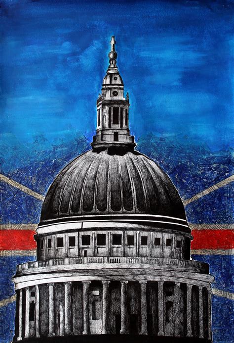 GCSE Art final piece by pupil from Orleans Park School, Twickenham. Title: Essence of the City ...