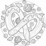 Pretzel Coloring Page Sketch sketch template