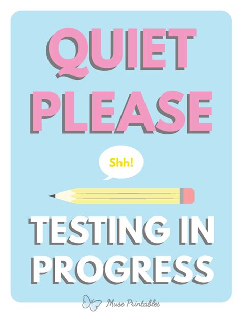 Quiet Please Testing In Progress Sign Printable - Printable Word Searches