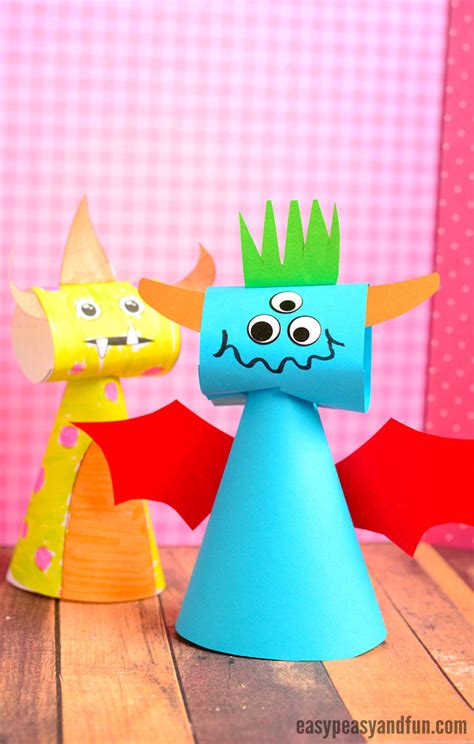 Paper Cone Monster Craft - Easy Peasy and Fun