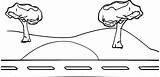 Road With Landscape Coloring Page  Wecoloringpagecom sketch template