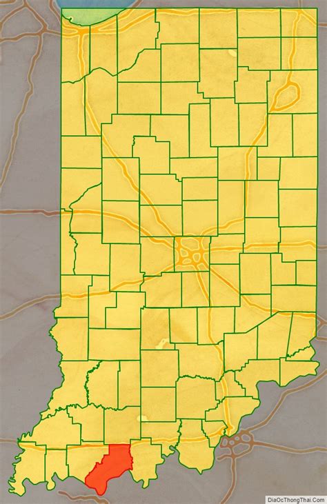 Map of Spencer County, Indiana - Thong Thai Real