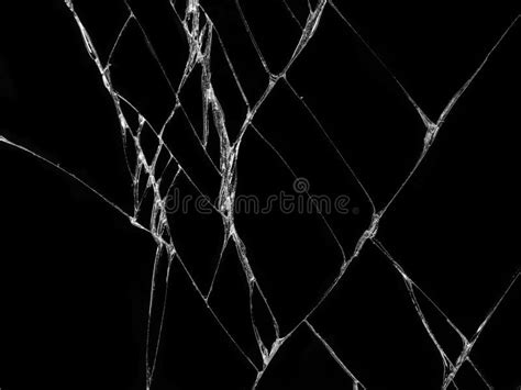 Cracked Glass Texture on Black Background Stock Image - Image of ...