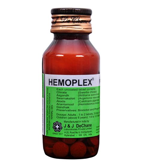 Hemoplex 100 Tabs – An Anti-infective – J & J DeChane Laboratories Pvt Ltd