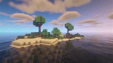 SEED: Small Desert Island Seed with Trees and Lake 1.16.5 Minecraft Map
