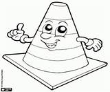 A cone traffic Sign coloring Page Printable Game sketch template