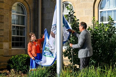 Ho-Chunk Nation flag flies on campus this week