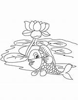 Fish Pond Coloring Page sketch template