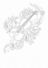 Violin Coloring Pagesprintable Pagedigital  Etsy Ireland sketch template
