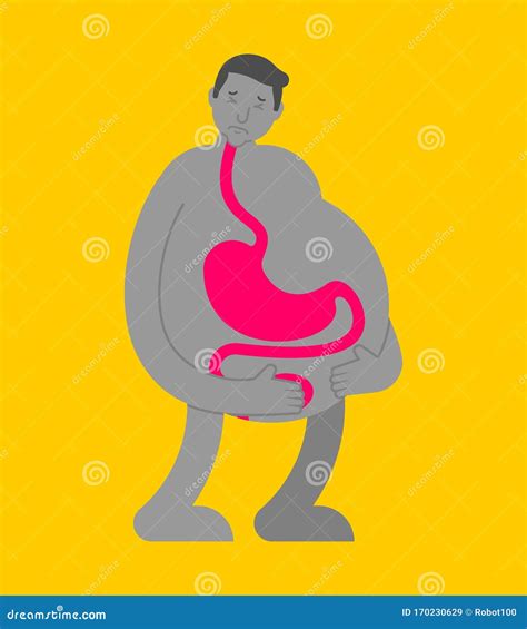 Heaviness In The Stomach Icon. Bloating Vector Illustration. Editable ...