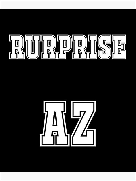 "Surprise AZ High School College University Font" Poster by PRODUCTPICS | Redbubble