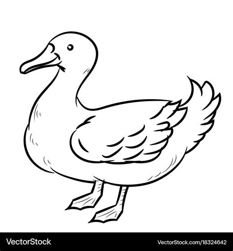 Line drawing of duck -simple Royalty Free Vector Image