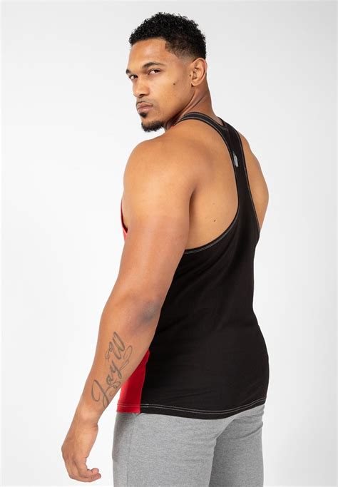 Sterling Stringer Tank Top - Black/Red Gorilla Wear