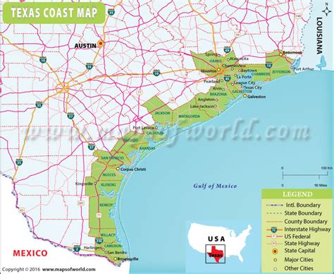 Map Of Texas Coastline - Allina Madeline