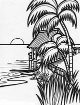 Sunset Coloring Page sketch template