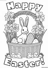Easter Coloring Printable  Adult & Child Page Book sketch template