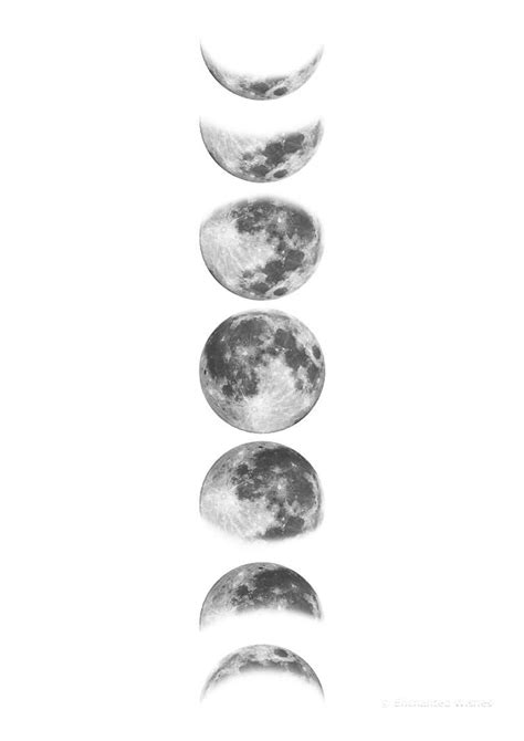 Moon Phases Print Black & White Monochrome Moon Print Lunar | Etsy Luna ...