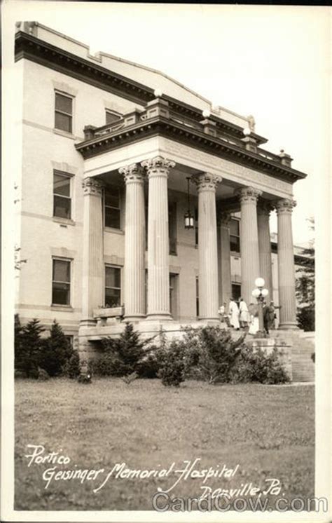 Portico, Geisinger Memorial Hospital Danville, PA Postcard