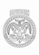 Capricorn Coloring Pages For Adults sketch template