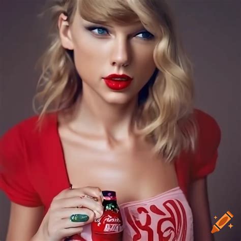 Taylor swift with a coca cola can