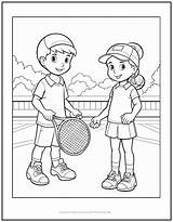 Kids Playing Tennis Coloring Page  Print It Free sketch template