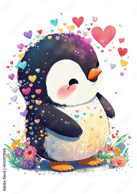 Baby Penguin Clipart Created with Generative AI Tools Stock ...