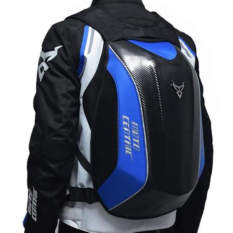 Bulary Carbon Fiber Motorcycle Backpack Riding Bag MC Backpack Rider Motorcycle Waterproof Hard ...