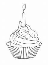 Happy Birthday Cupcake Coloring Pages sketch template