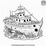 Shipwreck Scene Coloring Pages sketch template