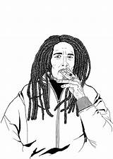 Bob Marley Coloring Pages sketch template