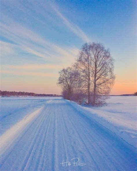 🇫🇮 Snowy country road (Tervola, Finland) by (@helis_photography) on Instagram ️🌅cr. | Country ...