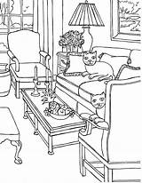 Cozy living room Decorations coloring Sheet  Coloring Pages sketch template