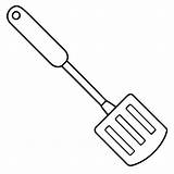 Spatula Outline coloring Book Page Line Art Drawing  Premium AI sketch template