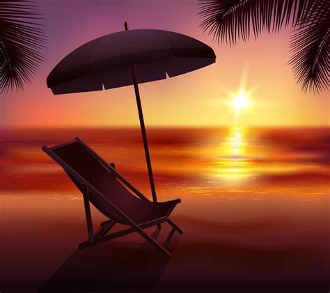 Sunset And Beach Background 478506 Vector Art at Vecteezy