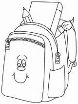 School Backpack Coloring Page Sketch sketch template