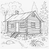 Coloring Pages Of Cabins sketch template