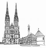 Cathedral Of Zagreb coloring page  Download Print Or Color Online For sketch template