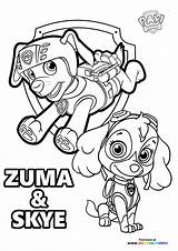 Zuma And Skye  Coloring Pages For Kids sketch template