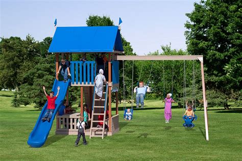 Crowd Pleaser Children's Outdoor Playset | Playmor Swingsets Picnic Table Kit, Outdoor Playset ...