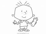 Stanley With Bottle Coloring Page For Kids  Free Printable sketch template