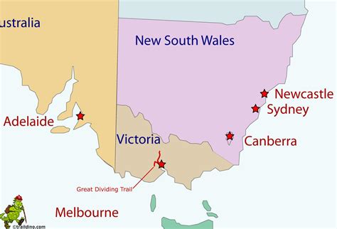 Great dividing range Australia map - Great dividing range on map of Australia (Australia and New ...