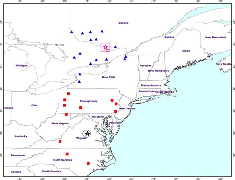 Map showing the 2011 M w 5.7 Mineral, Virginia, earthquake epicenter ...