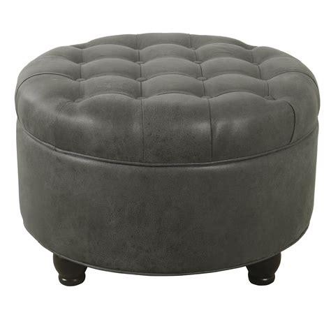 HomePop Large Tufted Round Storage Ottoman, Multiple Colors - Walmart.com - Walmart.com