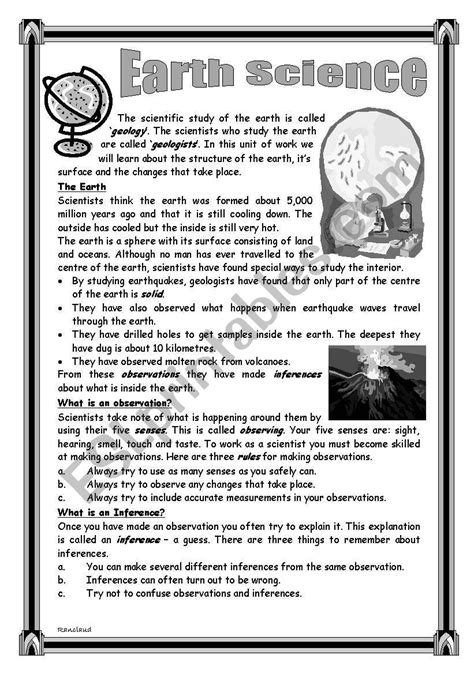 Earth Science - (( 16 Pages )) - Teaching English through Science Topics - intermediate/advanced ...