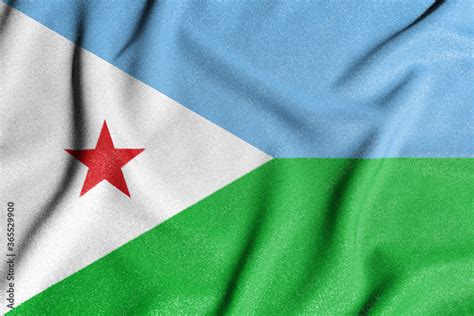 National flag of the Djibouti. The main symbol of an independent ...