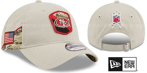 San Francisco 49ers 2023 SALUTE-TO-SERVICE STRAPBACK Stone Hat