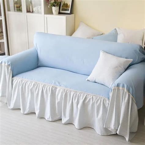 Marine Solid Color Cotton Sofa Cover Light Blue Sofa Cover-in Sofa Cover from Home & Garden on ...